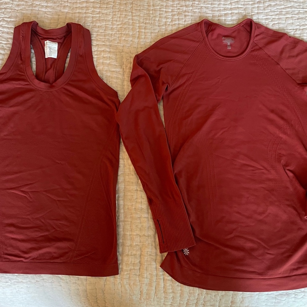 Athleta XS Momentum Seamless Long Sleeve and Tank